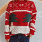 Christmas Tree Mock Neck Long Sleeve Sweater