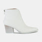 Beast Fashion PU Leather Block Heel Boots with Back Zippers