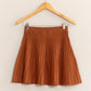 HYFVE High Waist Knit Pleated Flare Mini Skirt