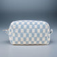 Zenana Checkered Pattern Knitted Cosmetic Pouch