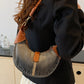 Contrast Denim Shoulder Bag