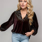 V-Neck Three-Quarter Sleeve Blouse