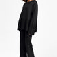 Basic Bae Slit Round Neck Long Sleeve Top and Drawstring Pants Sweater Set