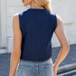 Tied Round Neck Denim Vest