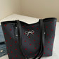 Bow Trim Polyester Tote Bag