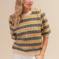 BiBi Multi Color Half Sleeve Sweater