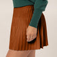 HYFVE High Waist Knit Pleated Flare Mini Skirt