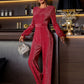 Perfee Cutout Round Neck Long Sleeve Jumpsuit