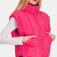 Zenana Zip Up Cropped Puffer Vest with Pockets