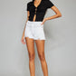 Kancan Full Size High Rise Frayed Hem Denim Shorts