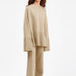 Basic Bae Slit Round Neck Long Sleeve Top and Drawstring Pants Sweater Set