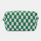 Zenana Checkered Pattern Knitted Cosmetic Pouch