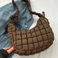 Bubble Texture Ruched Strap Quilted Shoulder Bag