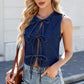 Tied Round Neck Denim Vest