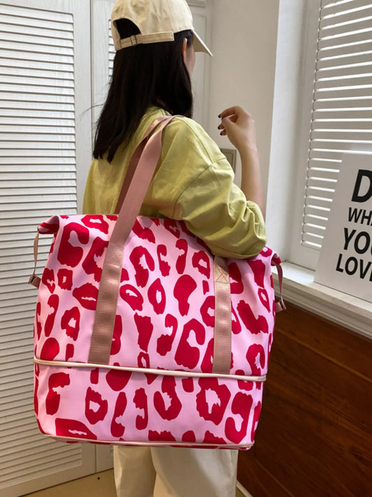 Leopard Print Travel Bag - Pink