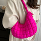 Bubble Texture Ruched Strap Quilted Shoulder Bag