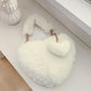 Heart Shape Faux Fur Handbag