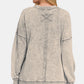 Zenana Exposed Seam Round Neck Dropped Shoulder Sweatshirt