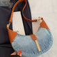 Contrast Denim Shoulder Bag