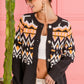 BiBi Ethnic Pattern Button Up Knit Cardigan