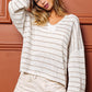 BiBi Stripe V-Neck Knit Top