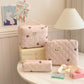 3 Piece Bow Quilted Cloth Storage Bag Set