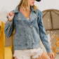 BiBi Button Up Long Sleeve Denim Jacket