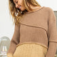 BiBi Texture Detail Contrast Drop Shoulder Sweater