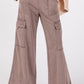 SAGE + FIG Knit Terry Mineral Wash Wide Leg Pants