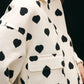 Heart Print Collared Neck Zip Up Jacket