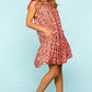 Haptics Full Size Ruffled Printed Dress with Side Pockets