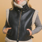 Love Tree Sherpa Zip Up Vest with Pockets