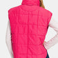 Zenana Zip Up Cropped Puffer Vest with Pockets