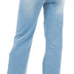High-waist distressed rhinestone jeans