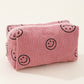 Zenana Smiley Face Corduroy Cosmetic Pouch