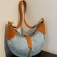 Contrast Denim Shoulder Bag