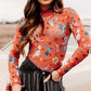 Printed Mock Neck Long Sleeve Bodysuit