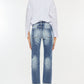 Kancan High Rise Cuffed Straight Jeans