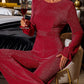 Perfee Cutout Round Neck Long Sleeve Jumpsuit