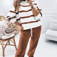 Striped Round Neck Long Sleeve Top and Pants Set