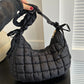 Bubble Texture Ruched Strap Quilted Shoulder Bag