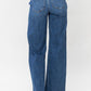 Judy Blue Full Size Double Button Wide Leg Jeans