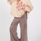 SAGE + FIG Knit Terry Mineral Wash Wide Leg Pants