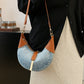 Contrast Denim Shoulder Bag