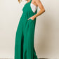 BiBi Texture Sleeveless Wide Leg Jumpsuit