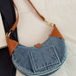 Contrast Denim Shoulder Bag