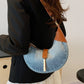 Contrast Denim Shoulder Bag