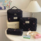 3 Piece Bow Quilted Cloth Storage Bag Set