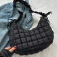 Bubble Texture Ruched Strap Quilted Shoulder Bag