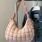 Bubble Texture Ruched Strap Quilted Shoulder Bag